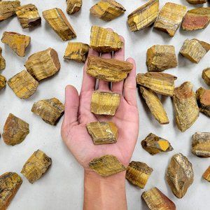 1 LB Tigers Eye Rough Crystal Stones from Brazil Bulk Natural Gemstones